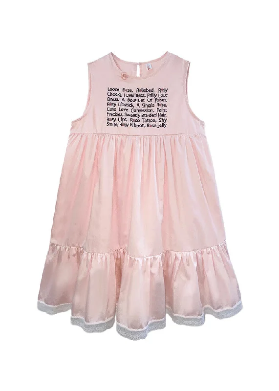 [NOFFICIALNOFFICE] SS 24 ROSE POINT LETTERING DRESS PINK