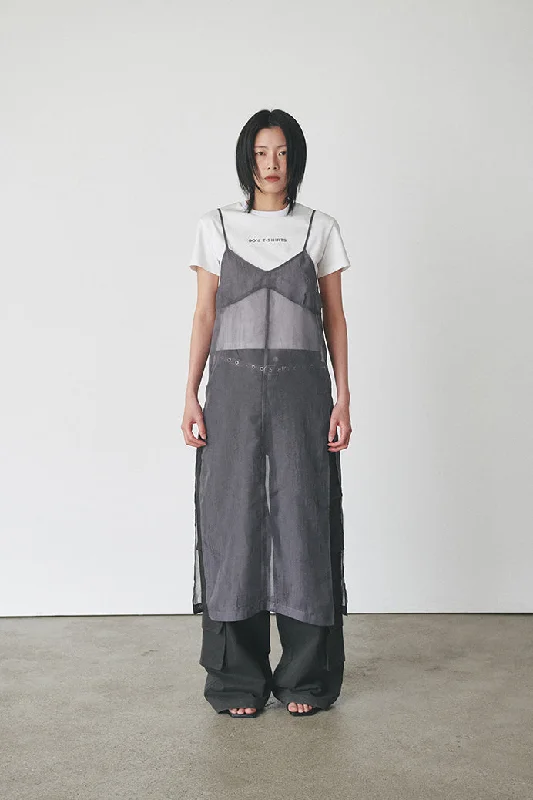 [ORDES] SS 24 SHEER LAYERED DRESS - DUSTY GREY