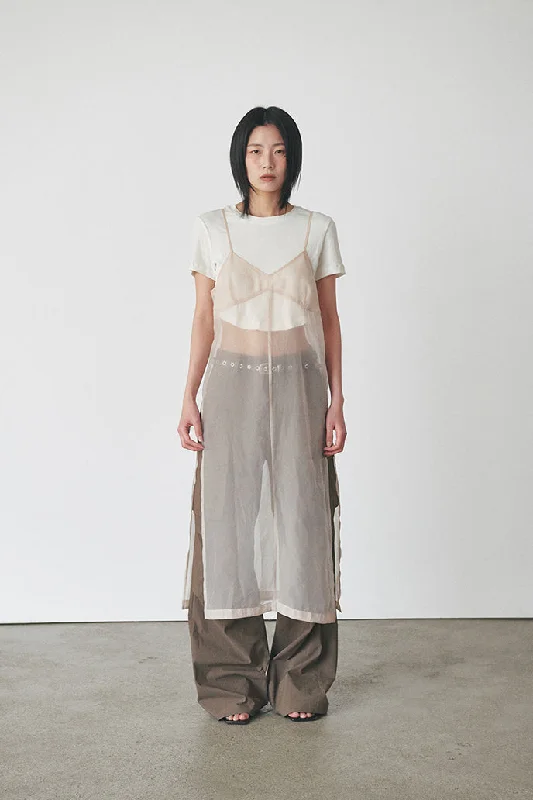 [ORDES] SS 24 SHEER LAYERED DRESS - SALMON