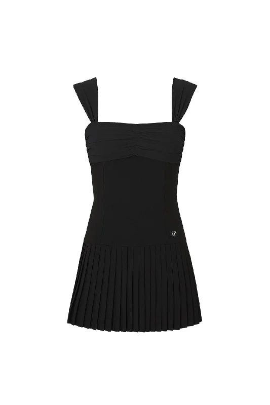 [PAIN OR PLEASURE] FW 24 MERRY PLEATS DRESS black