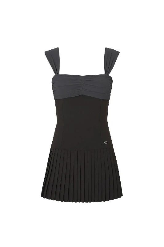 [PAIN OR PLEASURE] FW 24 MERRY PLEATS DRESS charcoal