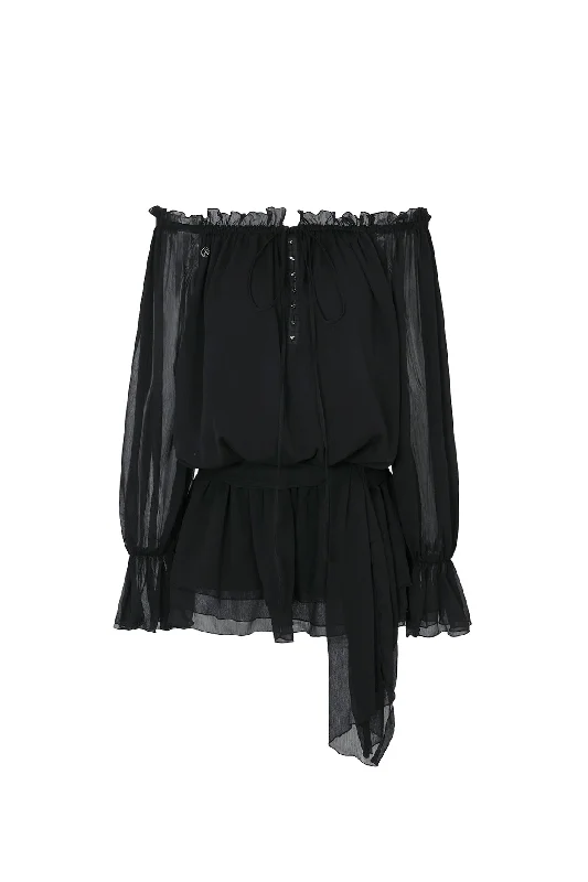 [PAIN OR PLEASURE] SS 24 ANGEL HOOK DRESS black