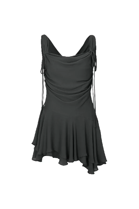 [PAIN OR PLEASURE] SS 24 LILY FRILL DRESS charcoal