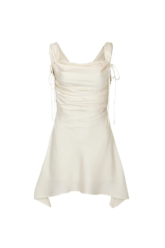 [PAIN OR PLEASURE] Winter 23 DEW COWL SATIN DRESS cream