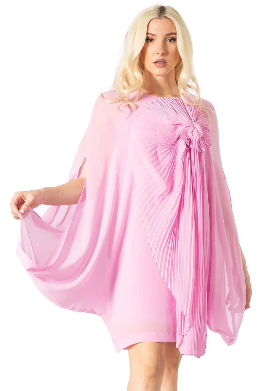 Pleated Chiffon Dress