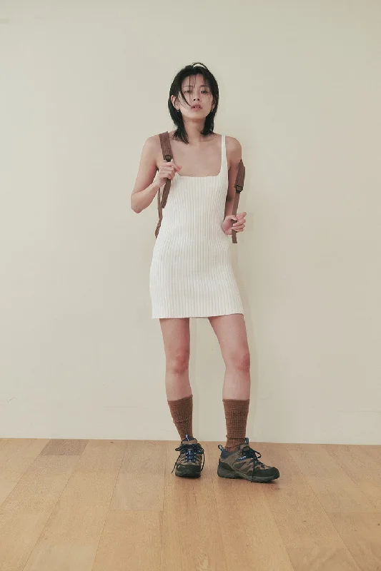 [PLZPROJECT] SS 24   KNIT SLEEVELESS DRESS, WHITE