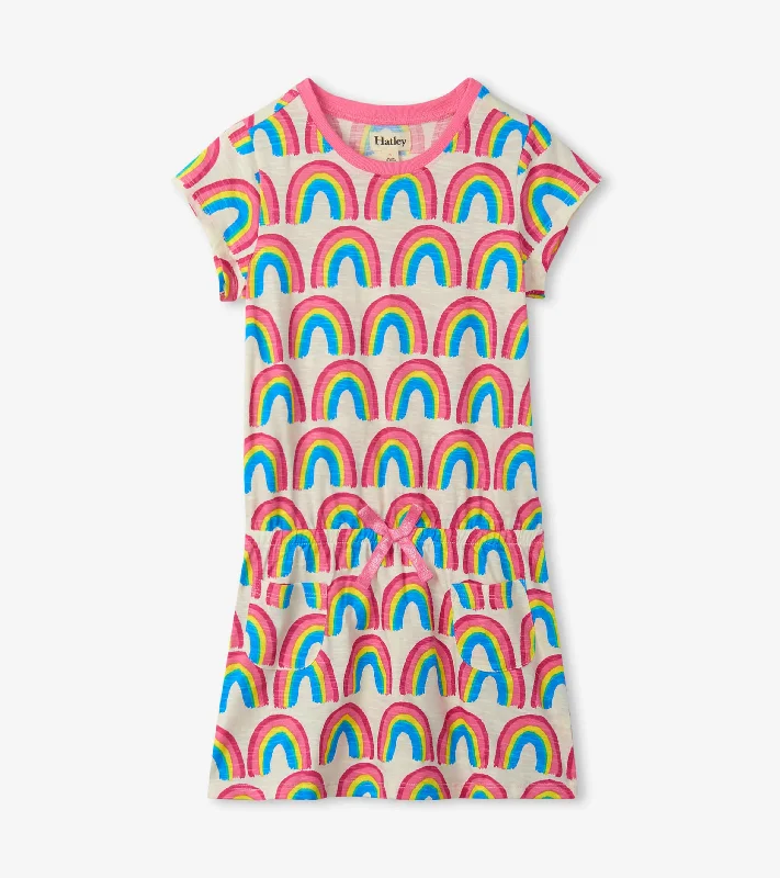 Girls Pretty Rainbows Drop Waist Dress