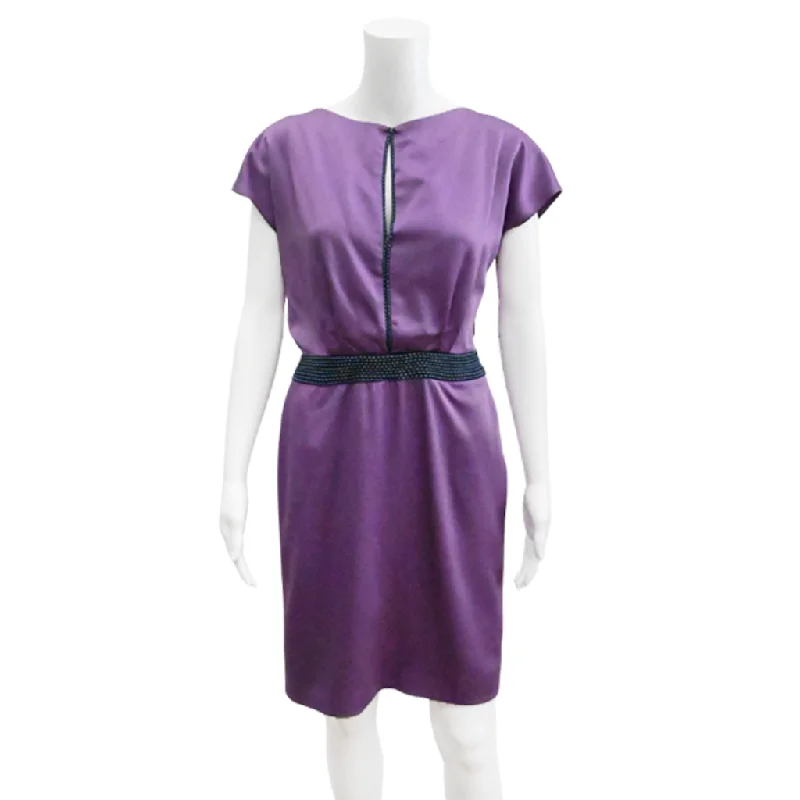 Purple Beaded Sheath Dress