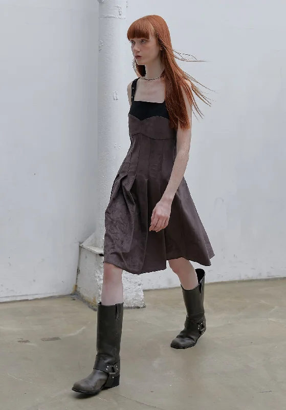 [REHEAT] SS 24 RIVET SUEDE DRESS