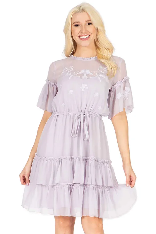 For His Smile Tiered Chiffon Dress