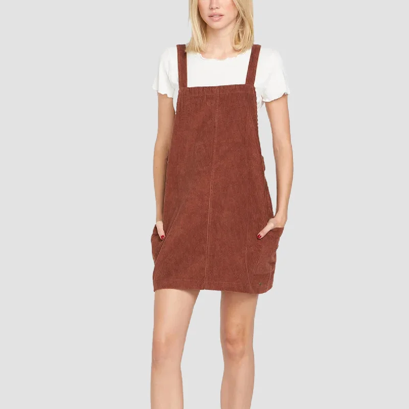 Volcom Power Chord Dress Chestnut Brown - Womens