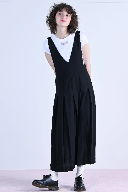 [WOVEMENT] SS 24 CREPE PLEATS DRESS (BLACK)WBCSOP008BK