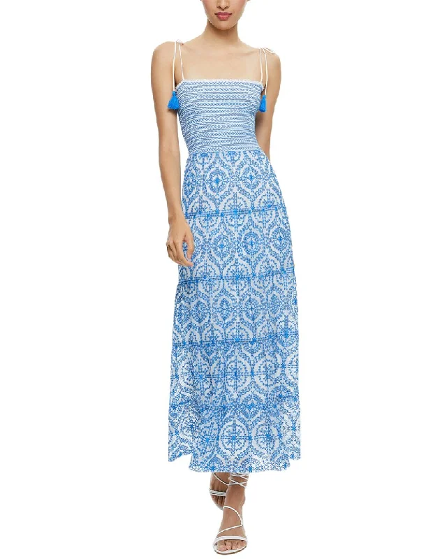 alice + olivia Marna Tiered Maxi Tie Strap Dress