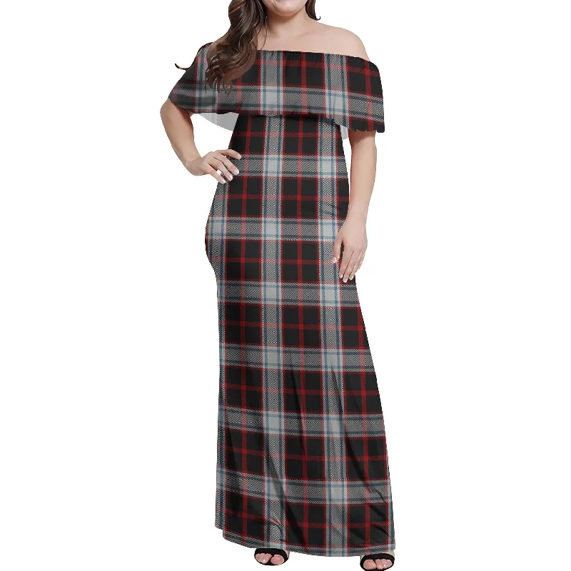 Merrilees Tartan Off Shoulder Long Dress