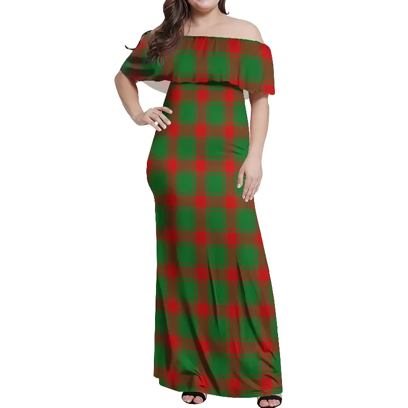 Middleton Modern Tartan Off Shoulder Long Dress