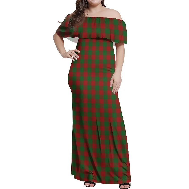 Moncrieff (Moncreiffe) Tartan Off Shoulder Long Dress