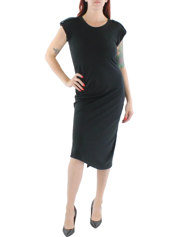 Womens Asymmetrical Hem Midi T-Shirt Dress