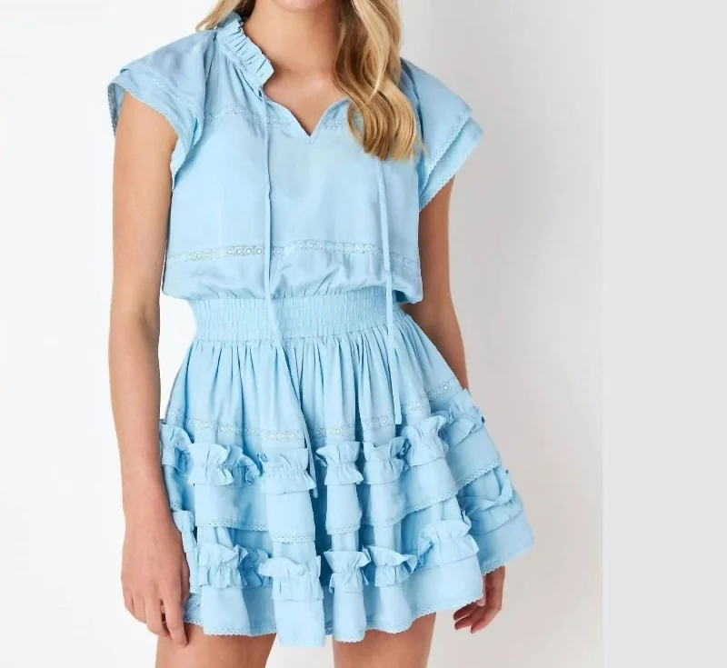 Loretta Lace Dress Jr In Sky Blue