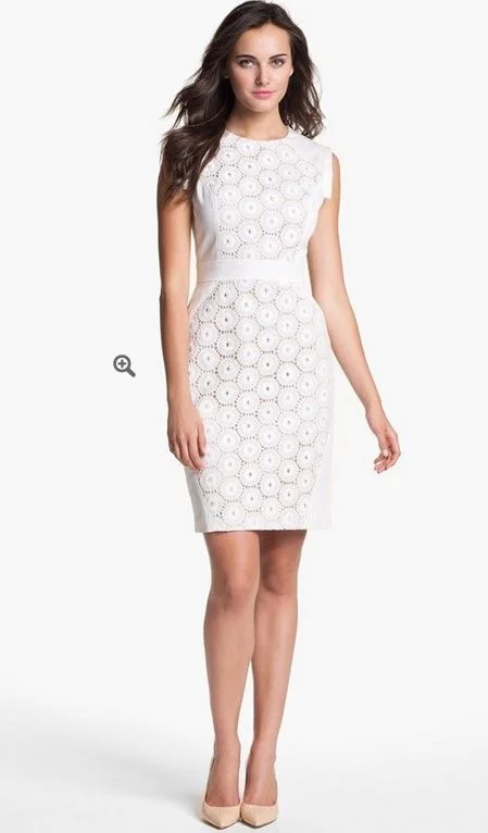 Other Adrianna Papell Mixed Lace Cotton Sheath Dress