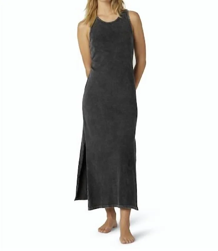 Effortless Tank Dress In Washed Black