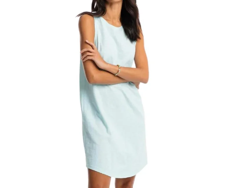 Portia Sun Farer Tank Dress In Wake Blue